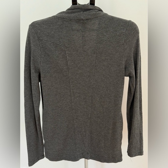 H by Bordeaux | Gray Cowl/Drape Sweatshirt with Zipper | Size Small - Picture 2 of 4